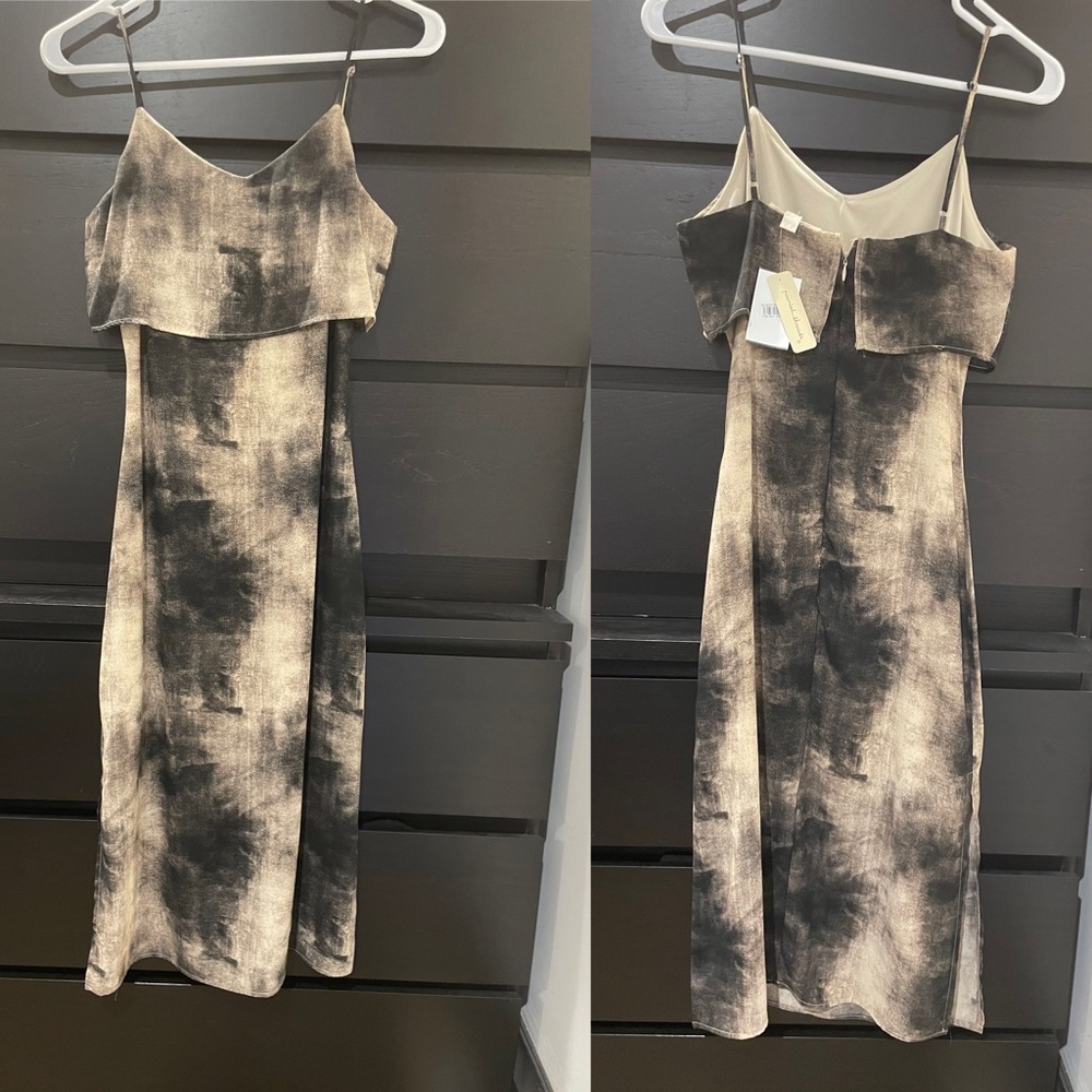 Painted Thread Black & Tan Midid Dress, size XS